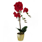 50cm Phalaenopsis Orchid Artificial Red Leopard Gold Pot
