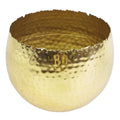 Leaf Large Planter 22 x 17cm Hammered Gold Colour Curvy Edge
