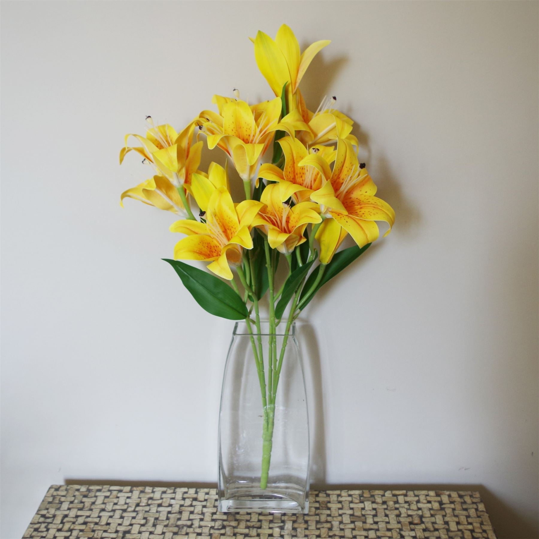 Artificial 60cm Lily Stem Yellow
