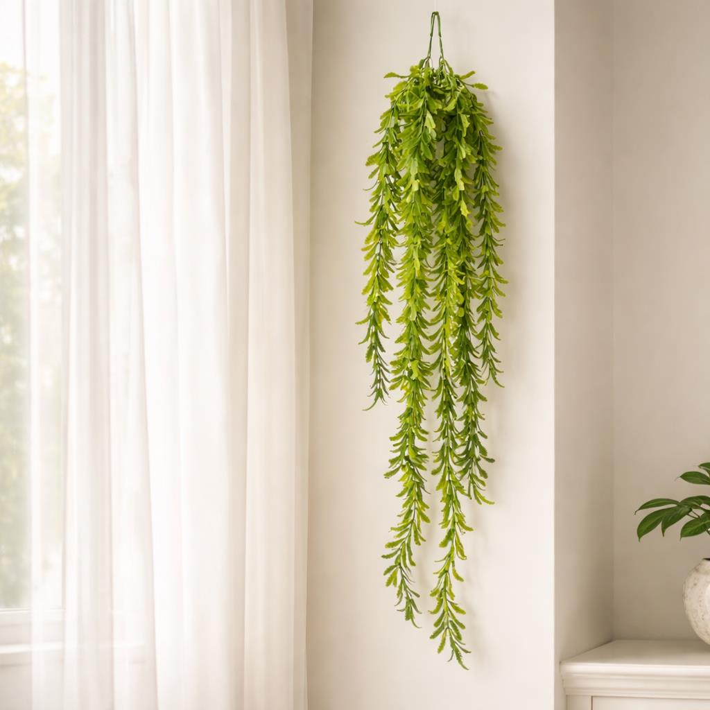 80cm Artificial Trailing Fern Style Hanging Plant Faux Greenery Vine