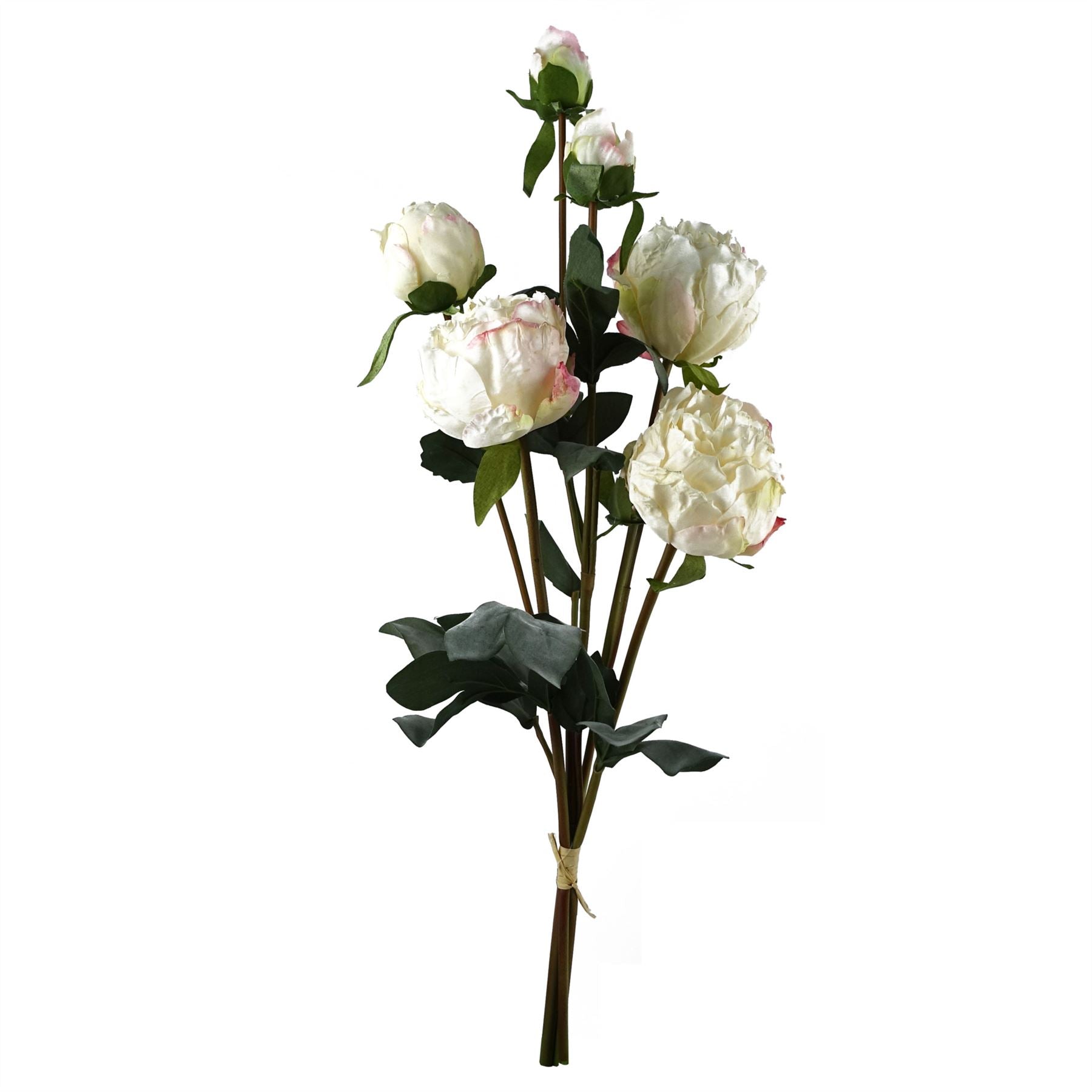 55cm Cream Peony Artificial Flowers Spray 4 Flowers 3 Buds