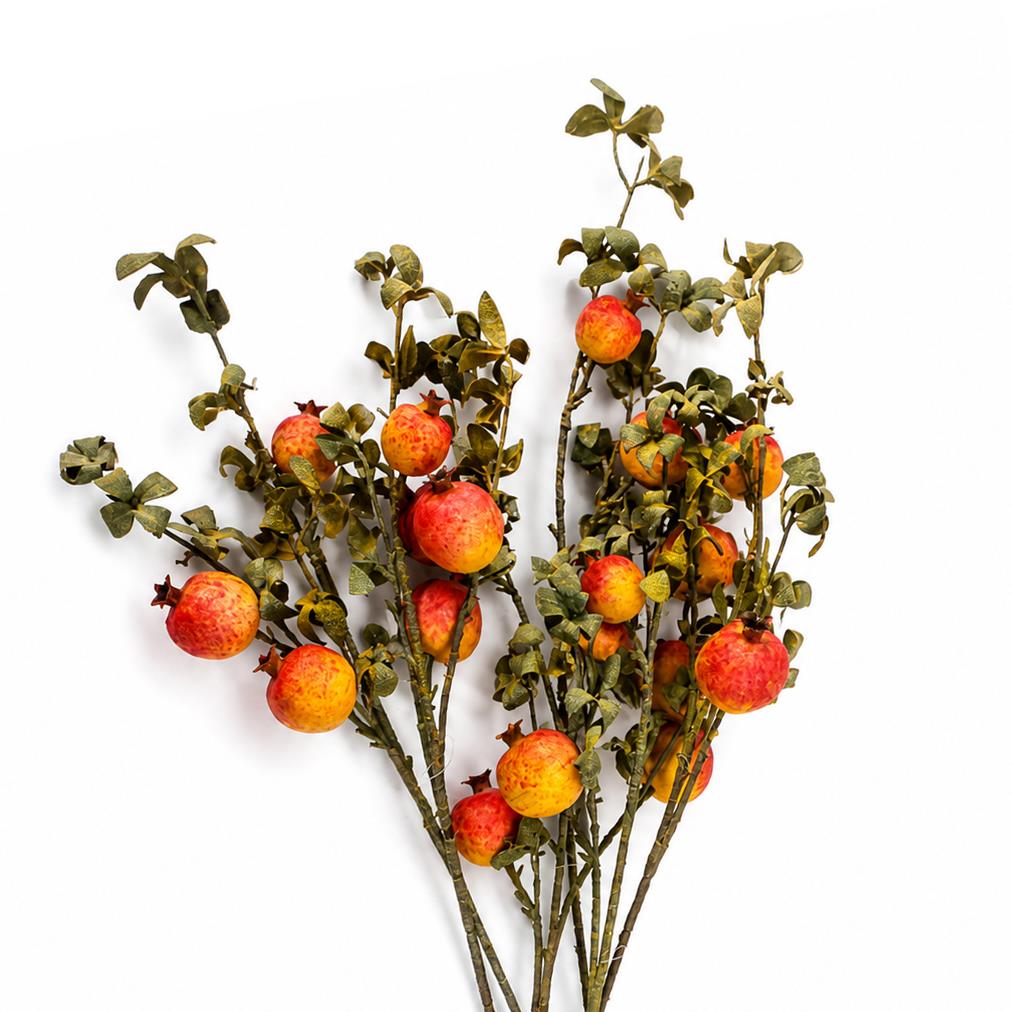 75cm Pomegranate Stem Artificial Yellow