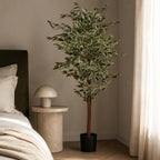 160cm Artificial Ficus with Natural Variegated Leaves