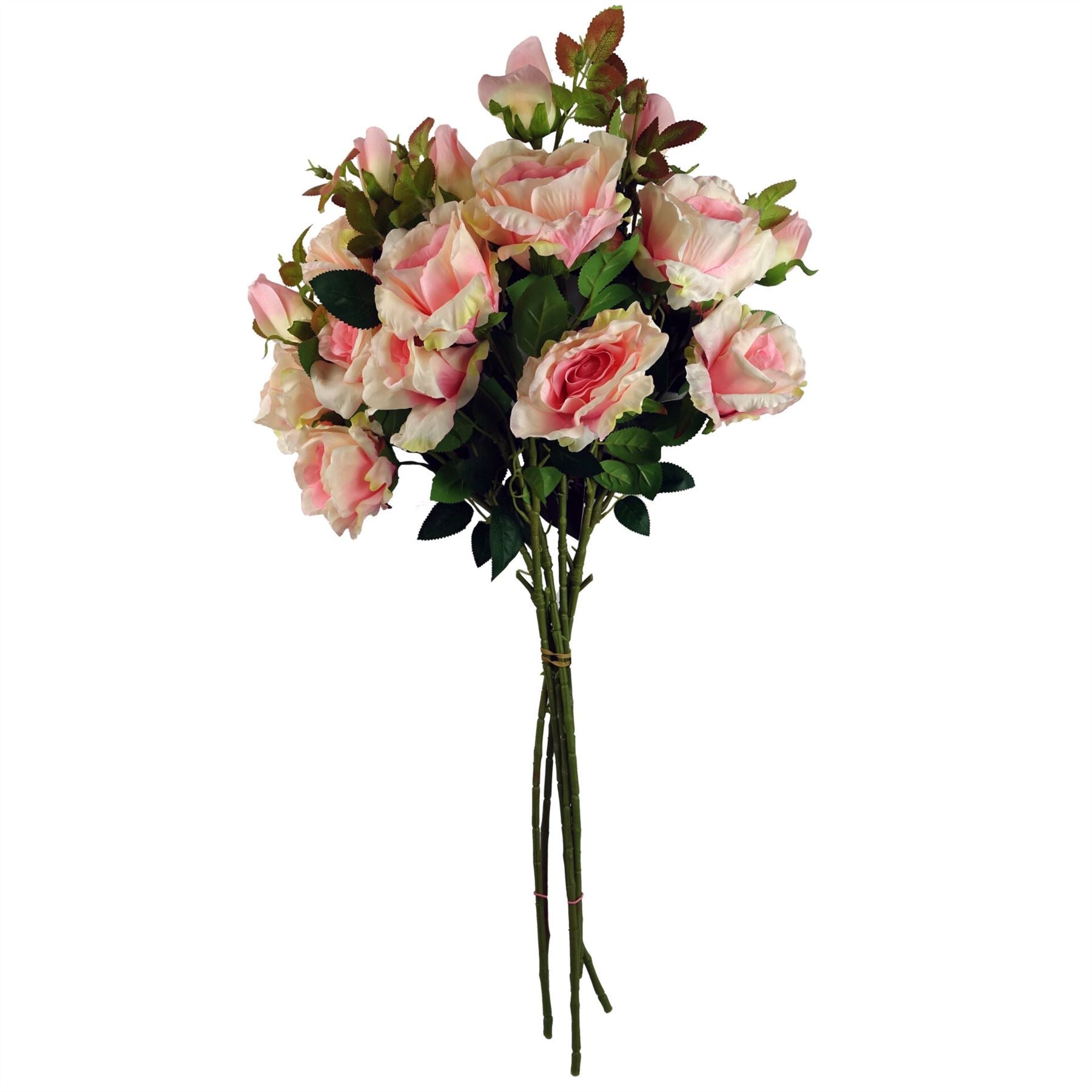 80cm Artificial Pink Rose Stem 3 flowers