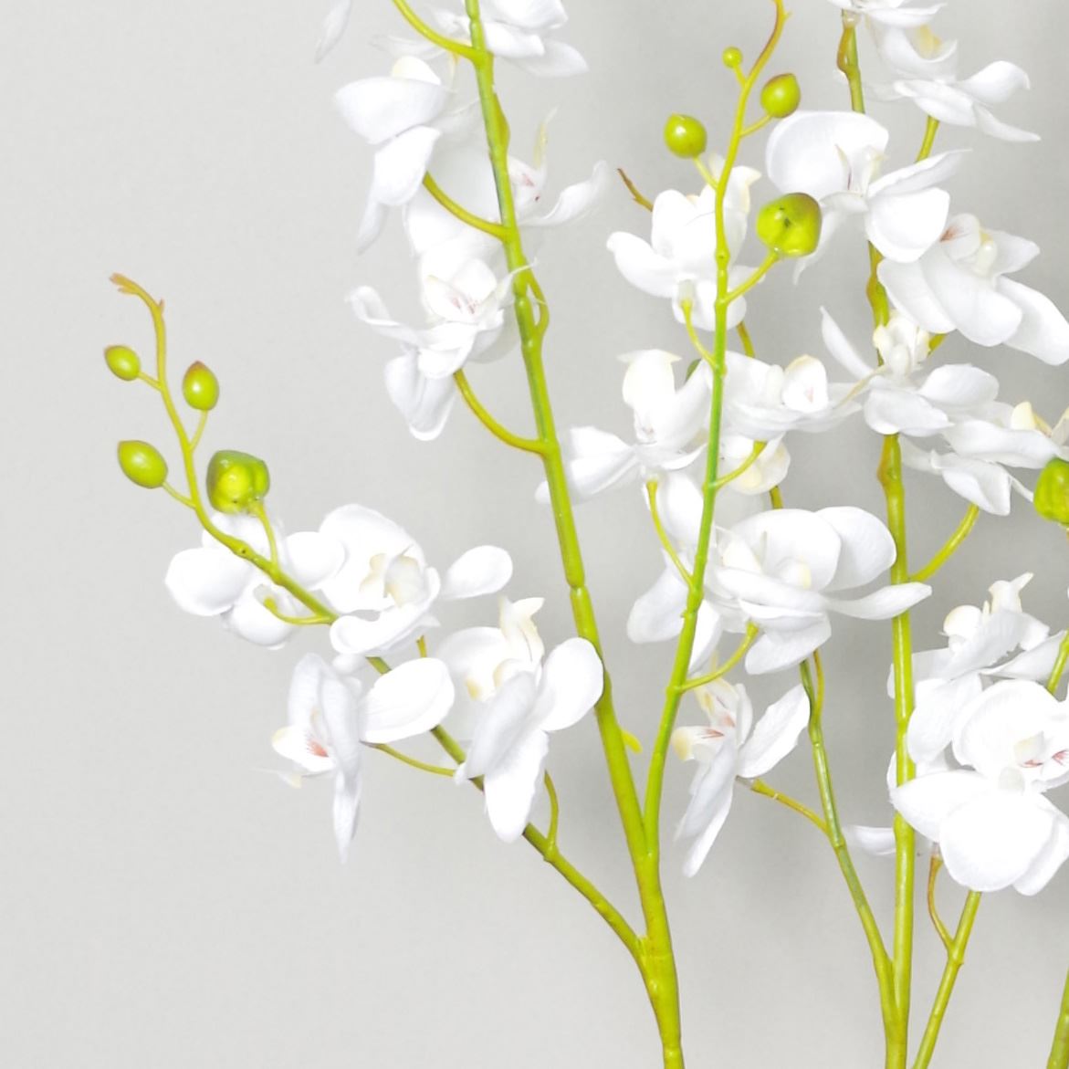 60cm Artificial Luxury Orchid Triple Stem White Realistic Plant