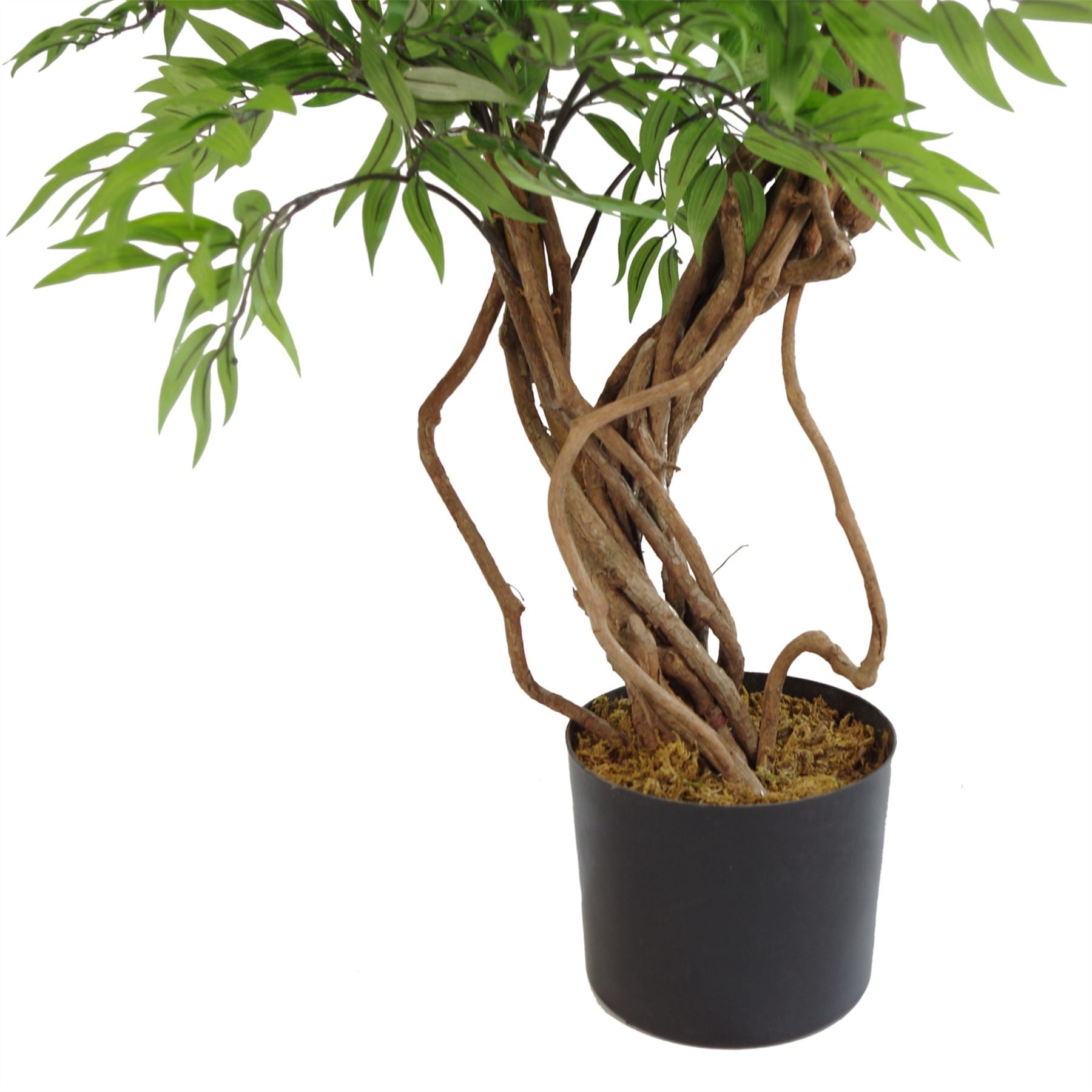 140cm Artificial Japanese Fruticosa Tree Ficus Tree Gold Metal Planter