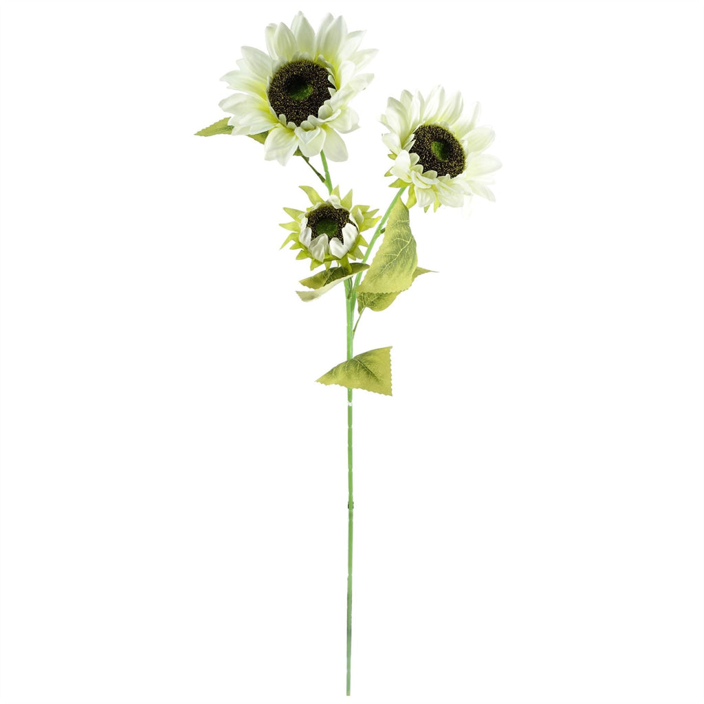 88cm White Artificial Sunflower 3 heads