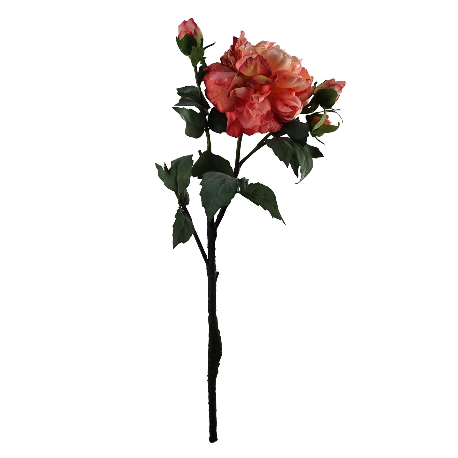 65cm Artificial Mixed Peonies Glass Vase