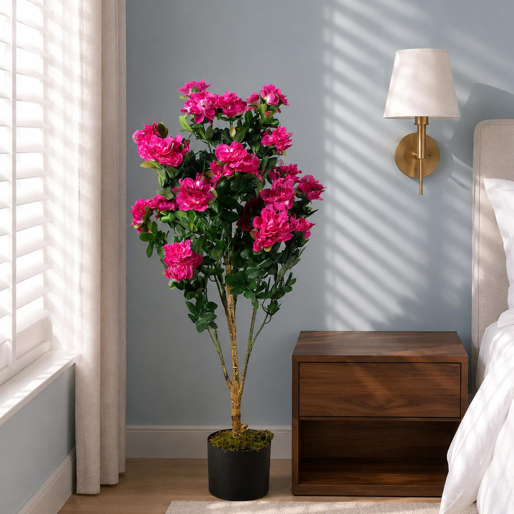 100cm Premium Artificial Azalea Pink Flowers Potted Plant