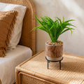 35cm Artificial Grass with Ceramic Planter Metal Stand