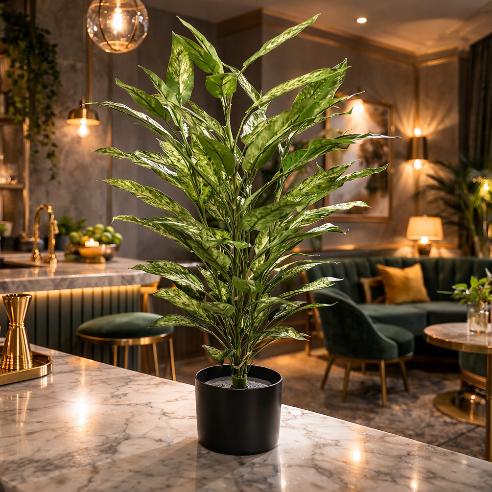 80cm Artificial Fire Retardant Aglaonema Bush