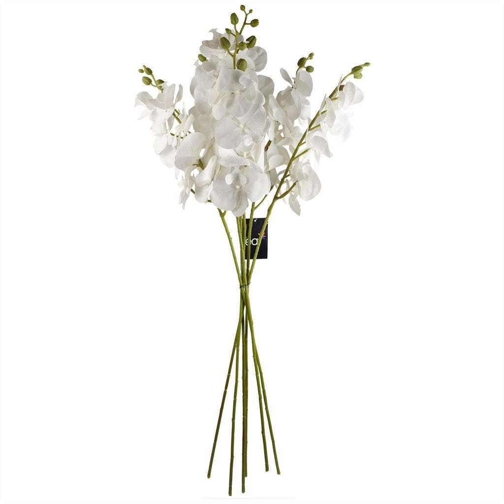 100cm Artificial Phalaenopsis Orchid White Stem