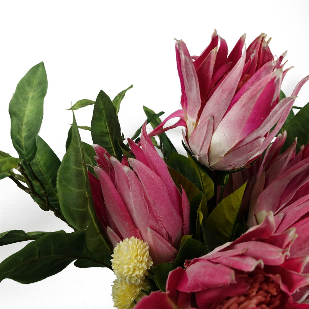 65cm Artificial Protea Sugarbush Flower Stem Pink