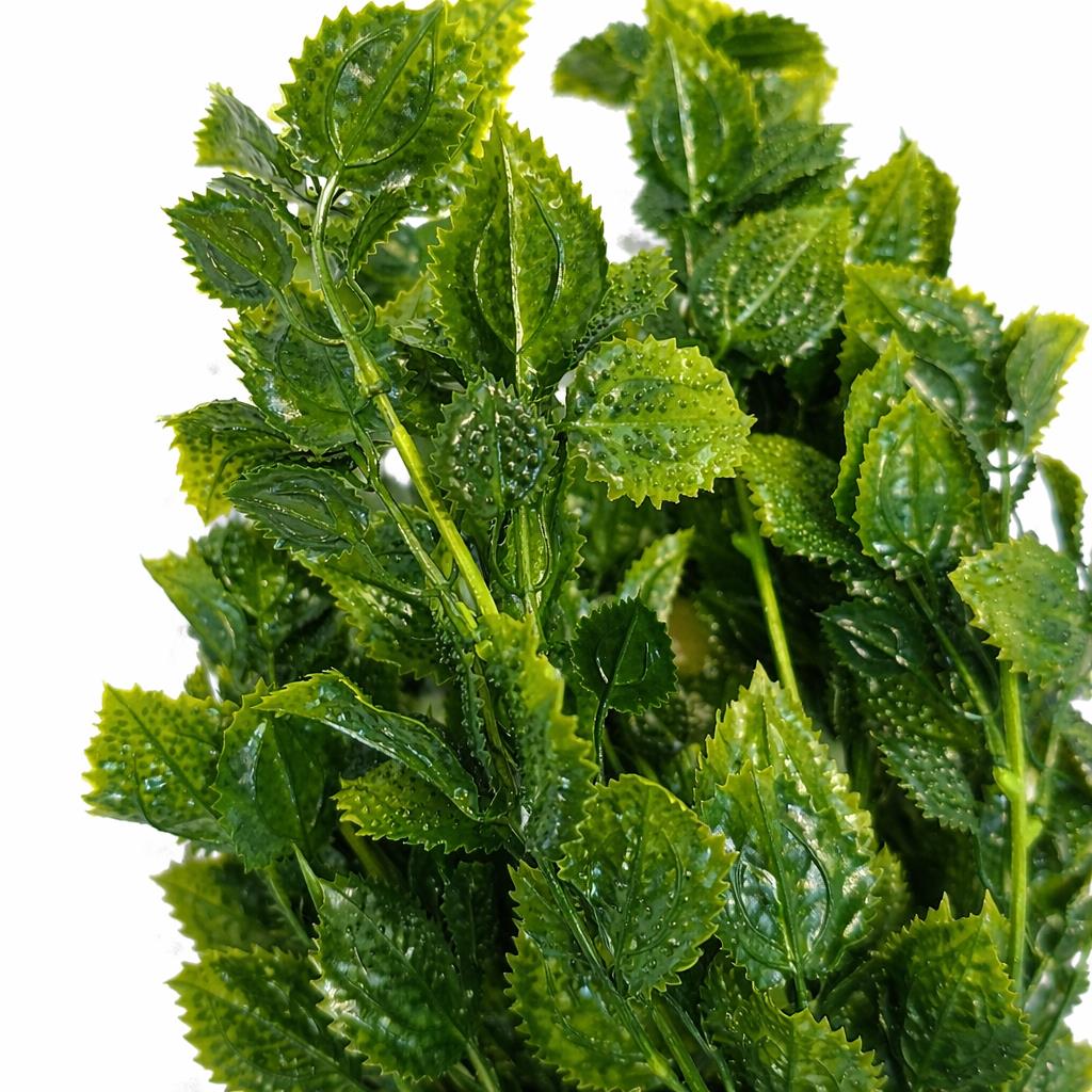 75cm Artificial Green Leaf Foliage Bush Stem