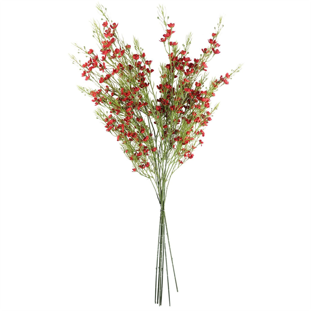 100cm Artificial Foliage with Small Flowers Red