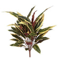 90cm Artificial Fire Retardant Caladium Bush white edge x15w/49Lvs