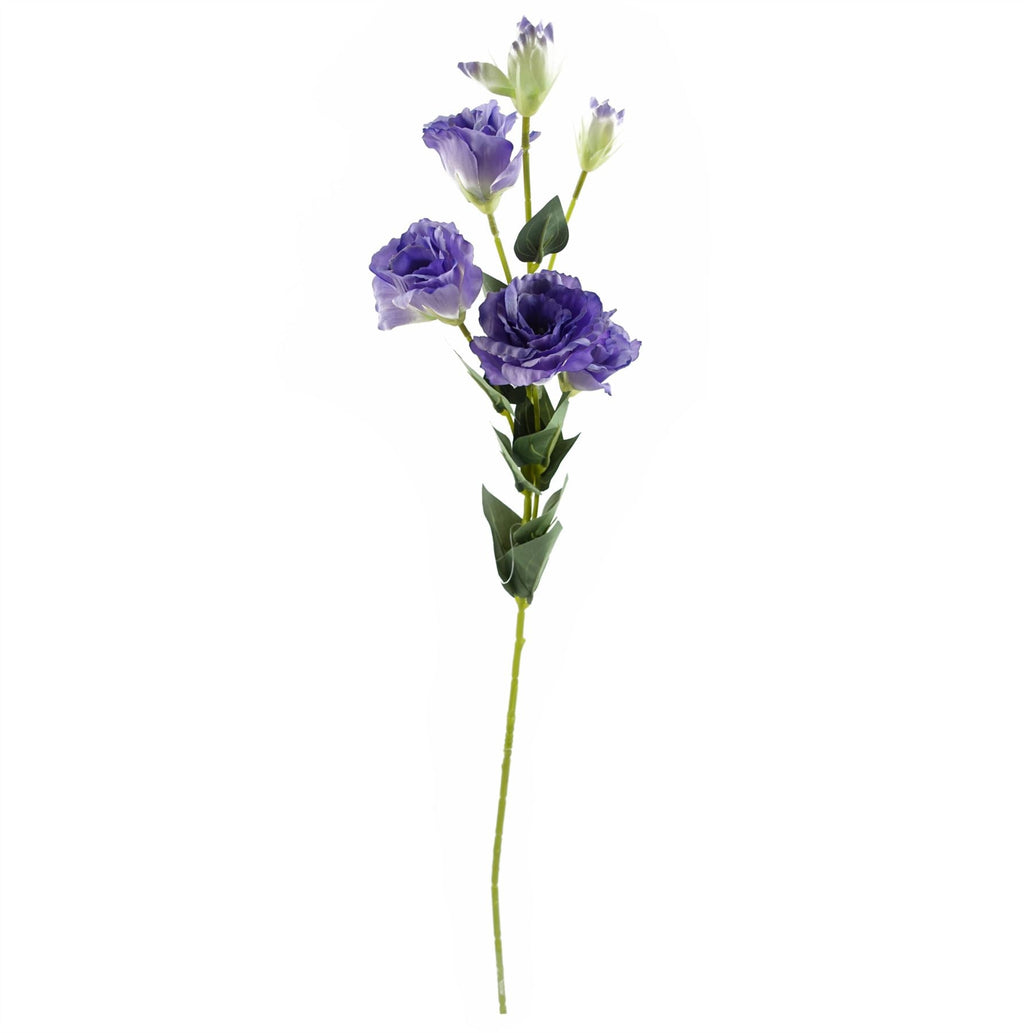 60cm Artificial Purple Wild Rose Arrangement Silver Glass Vase