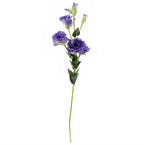 60cm Artificial Purple Wild Rose Arrangement Silver Glass Vase