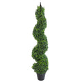 Artificial 120cm Tall Boxwood Tower Tree Topiary Spiral Metal Top