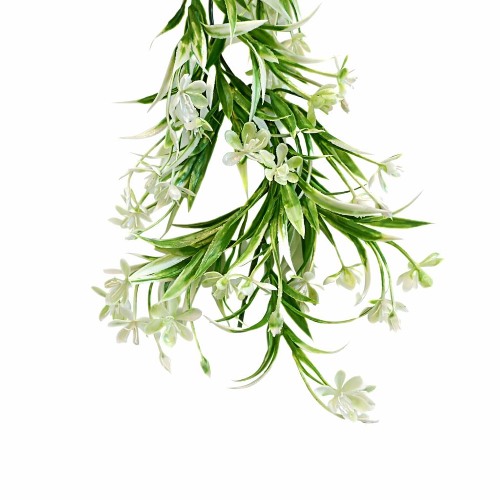 170cm Artificial White Flowering Greenery Garland Hanging Decoration