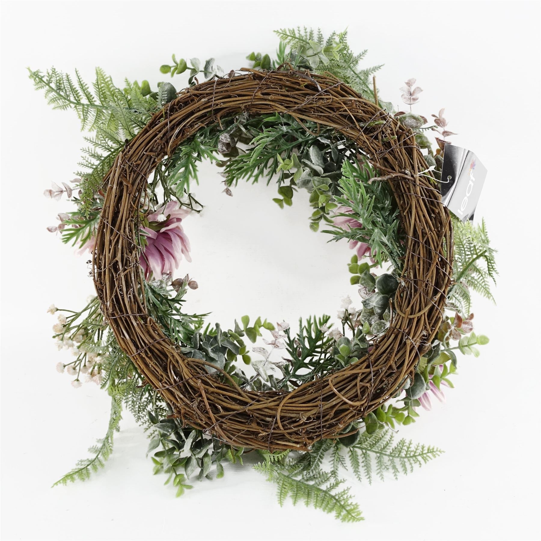 45cm Artificial Pink Floral Wreath