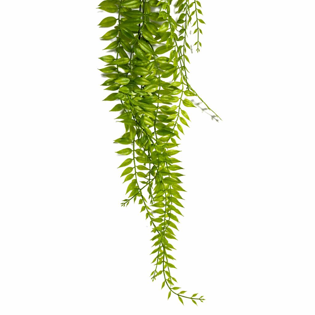 100cm Artificial Trailing Green Leaf Hanging Fern Plant Wired Stems