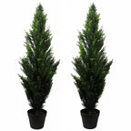 120cm Pair of Artificial Cedar Cypress Topiary UV Resistant