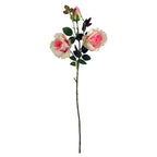 80cm Artificial Pink Rose Stem 3 flowers