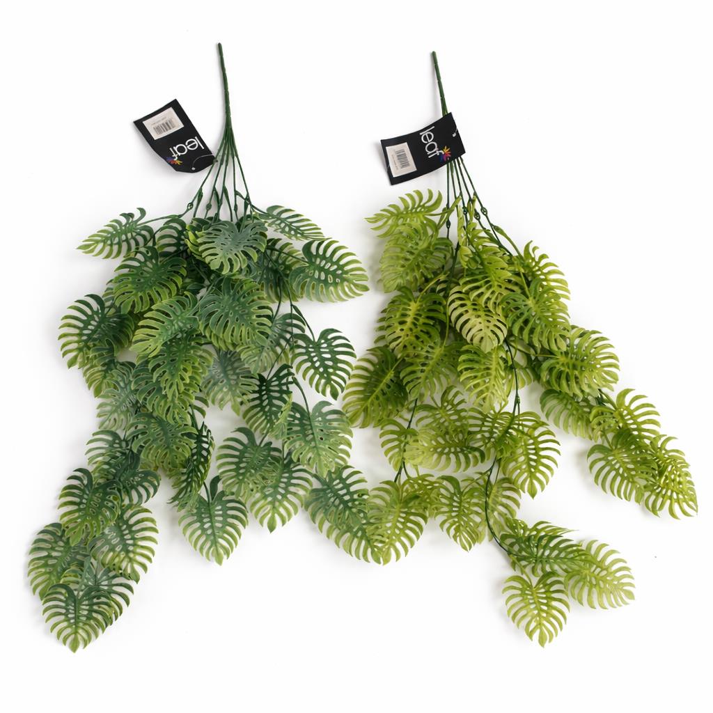 80cm Artificial Trailing Tropical Monstera Plant Light Green