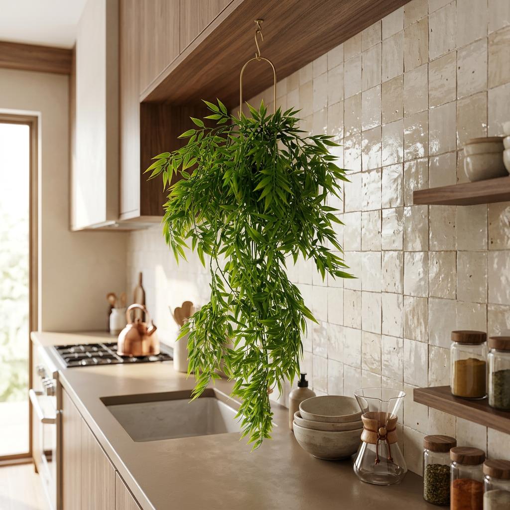 80cm Artificial Trailing Bamboo Style Plant Hanging Faux Greenery