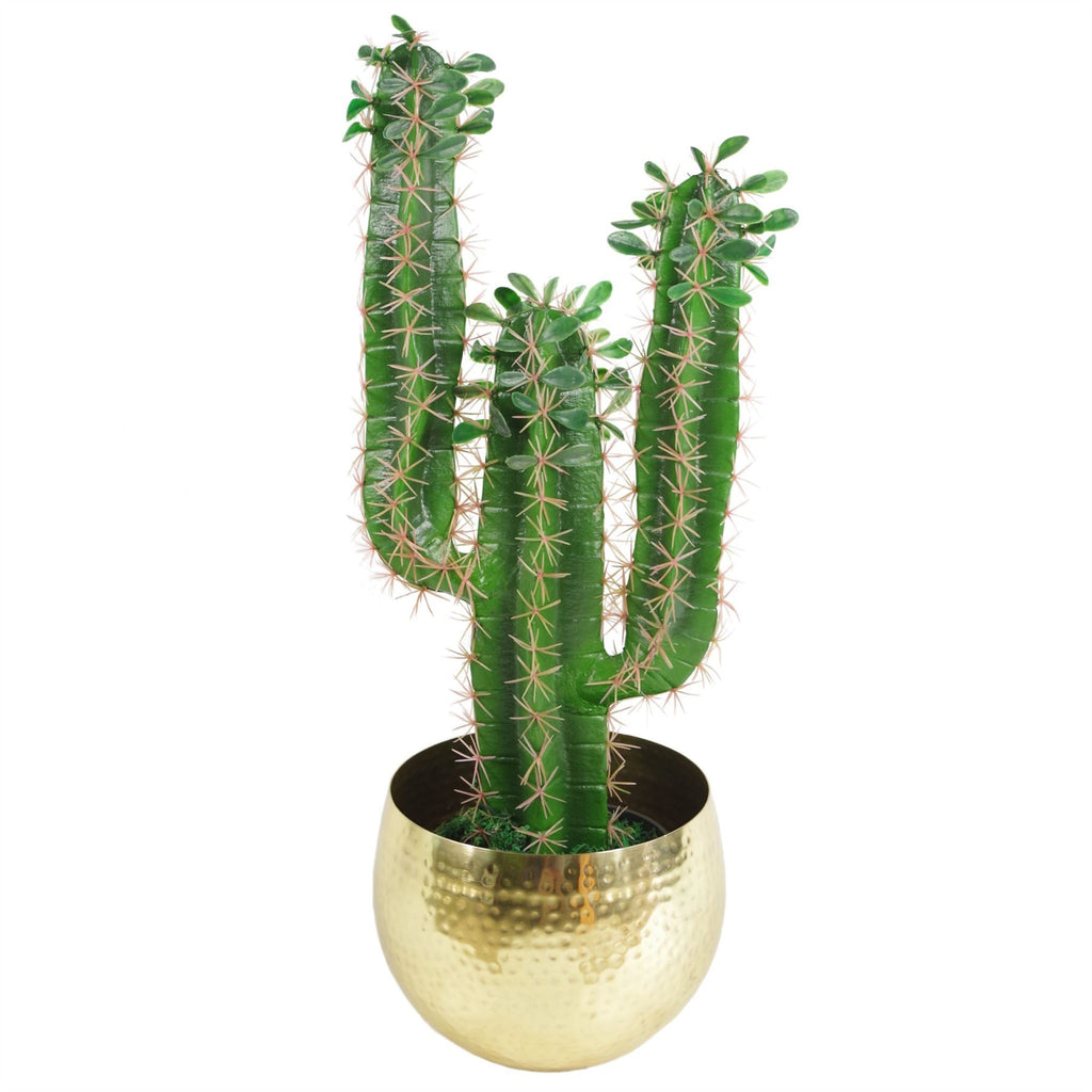 Leaf Large Planter 22 x 18cm Hammered Brass Gold Colour Straight Edge