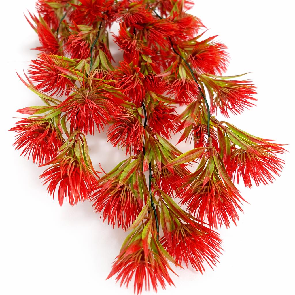 75cm Artificial Red Thistle Trailing Hanging Plant Faux Floral
