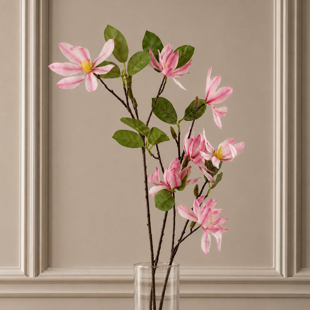 100cm Pink Magnolia Floral Spray Artificial