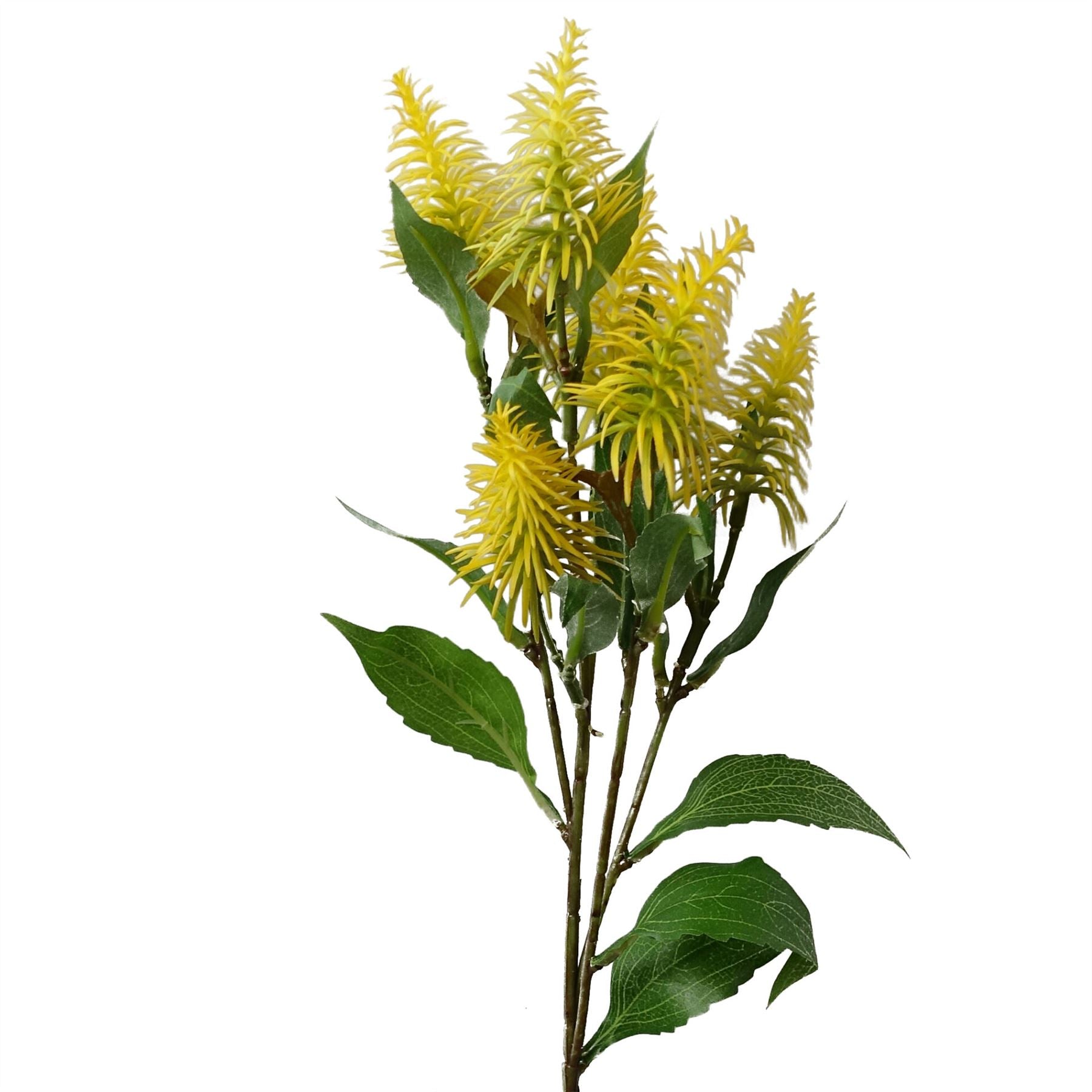 55cm Artificial Callistemon Pallidus Yellow Bottle Brush Stem