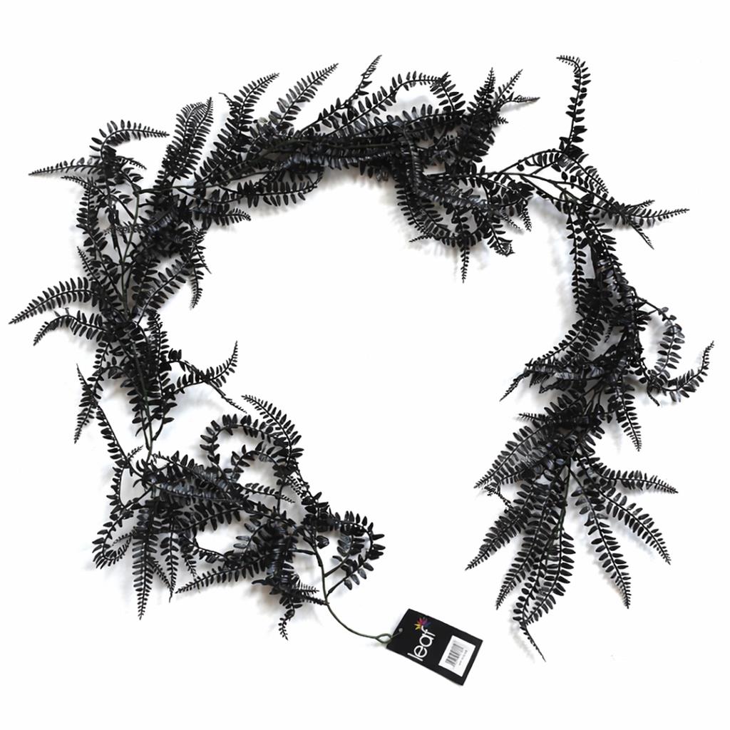 180cm Black Artificial Fern Garland Hanging Foliage Decoration