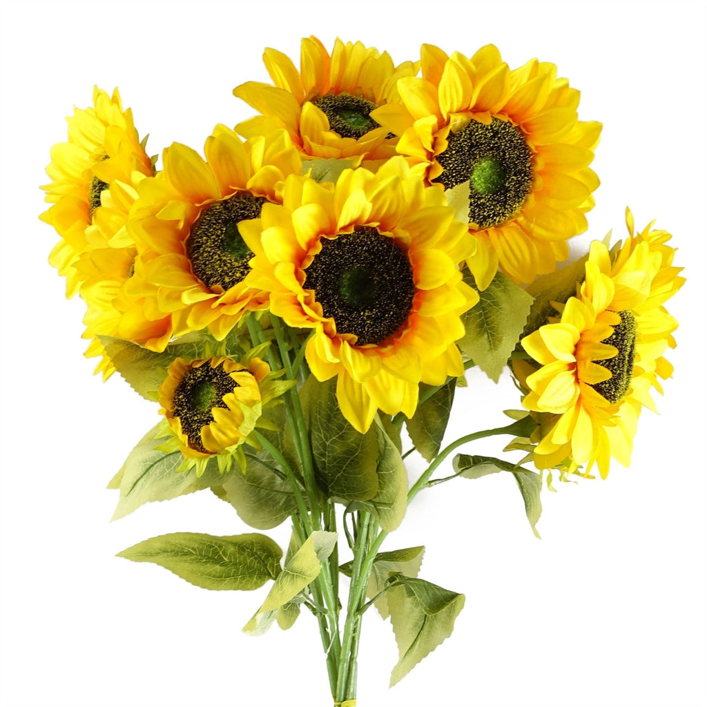 88cm Yellow Artificial Sunflower 3 heads
