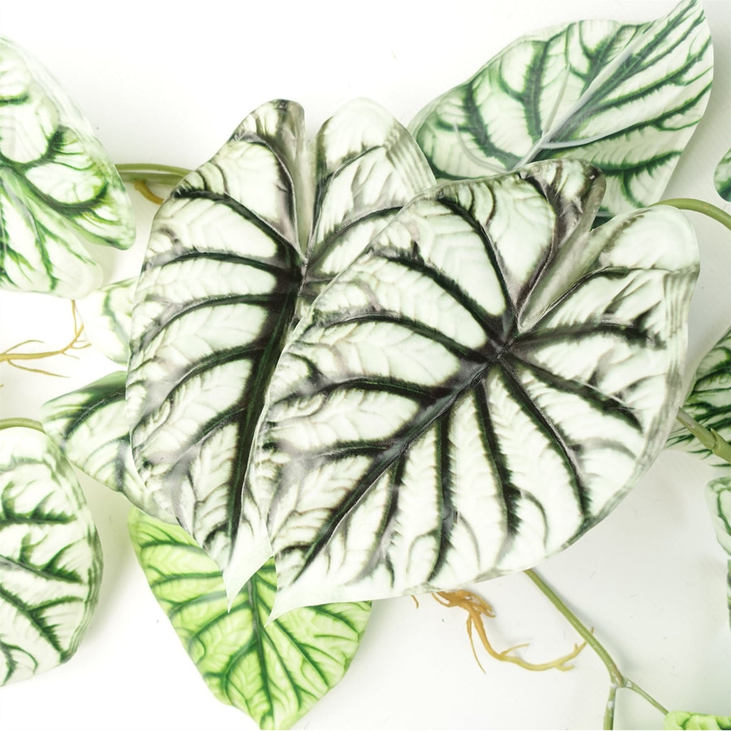 120cm Artificial Hanging Trailing Plant Alocasia Dragon Scale Light