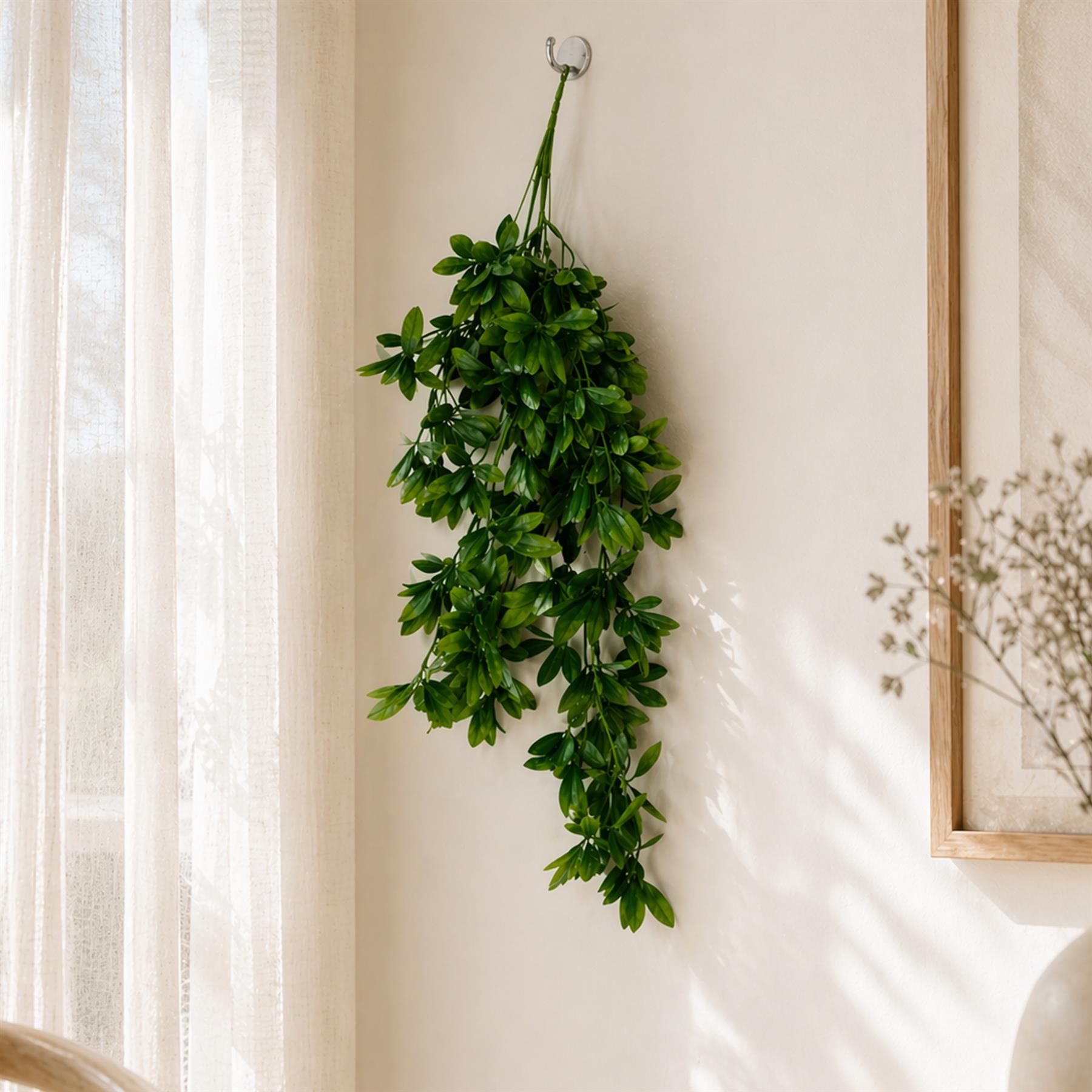 70cm Artificial Trailing Laurel Leaf Hanging Plant Green Foliage