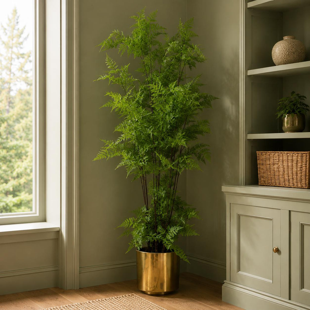 150cm Artificial Moss Base Fern Foliage Plant with Gold Planter