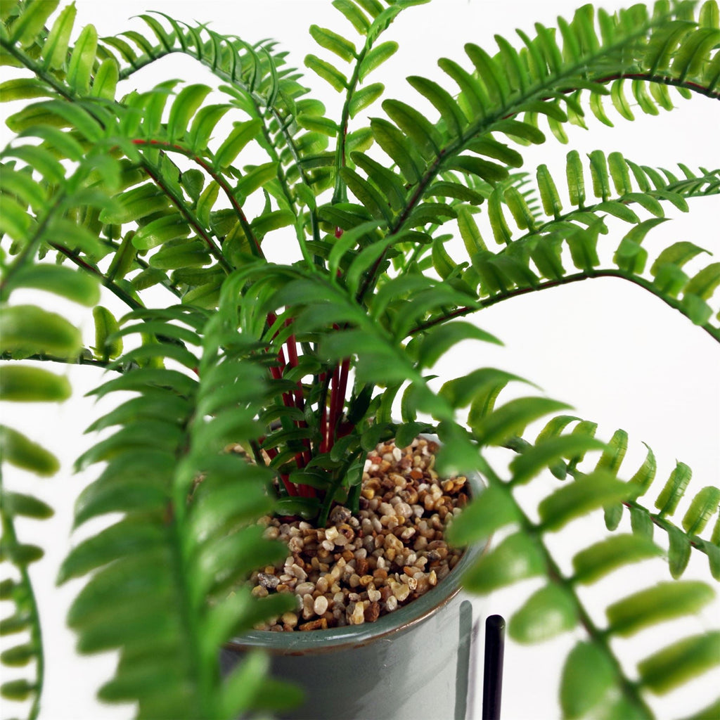 40cm Artificial Fern with Ceramic Planter Stand