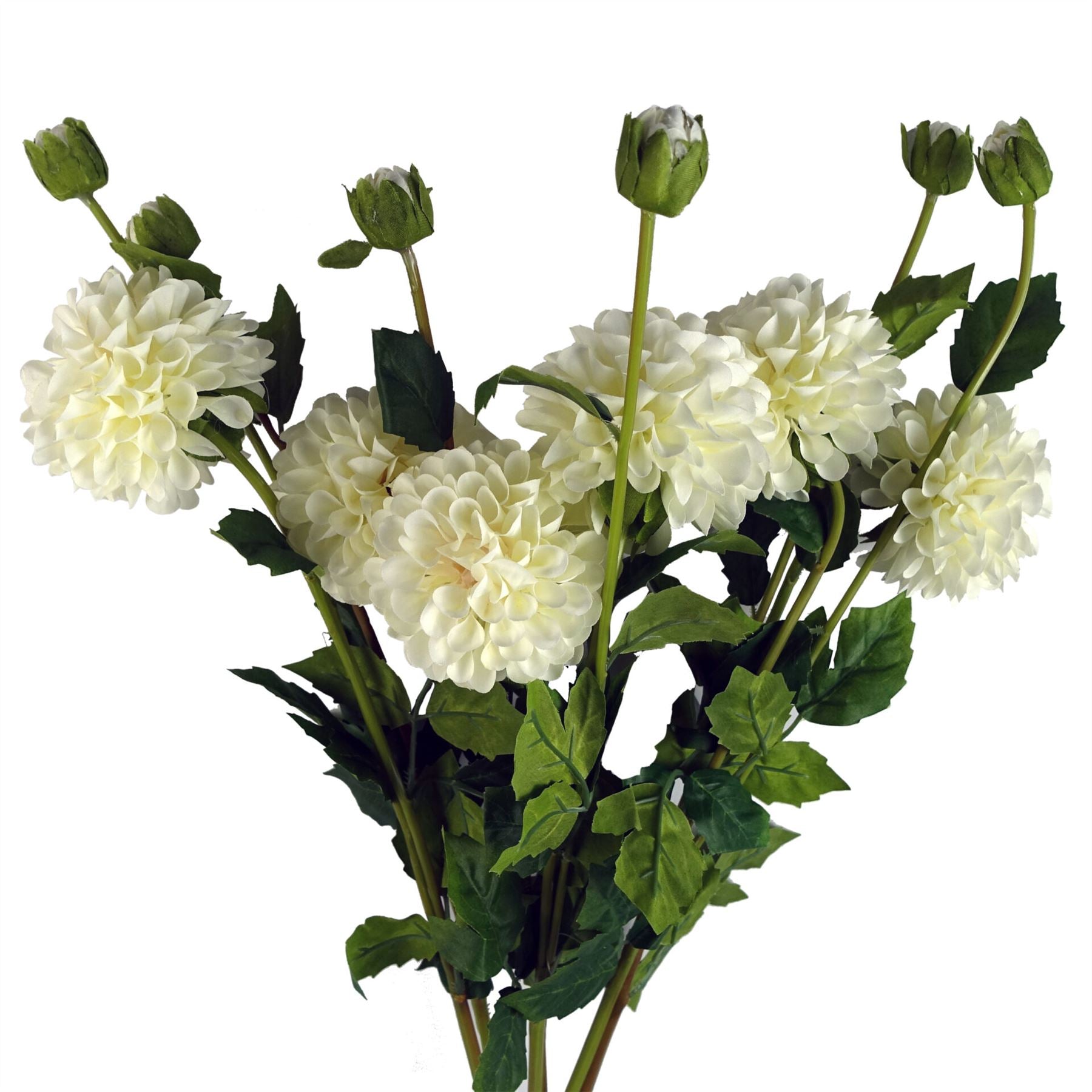 75cm Artificial Dahlia PomPom Flowers Cream