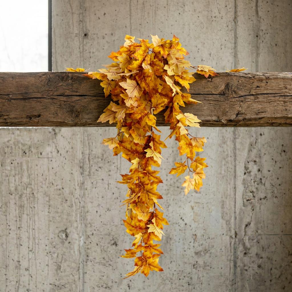 70cm Artificial Trailing Grape Ivy Plant Faux Hanging Foliage Yellow