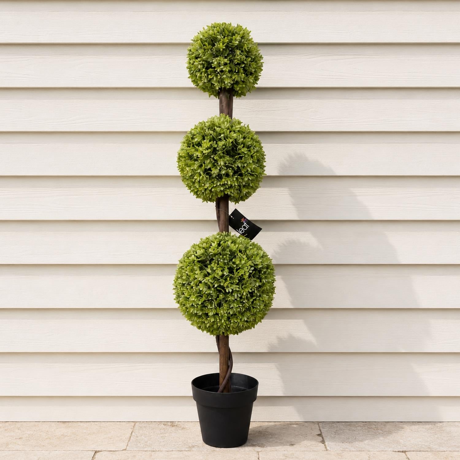 120cm Artificial Green Triple Ball Topiary Tree