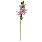 100cm Artificial Large Pink Lily Stem 3 Flowers