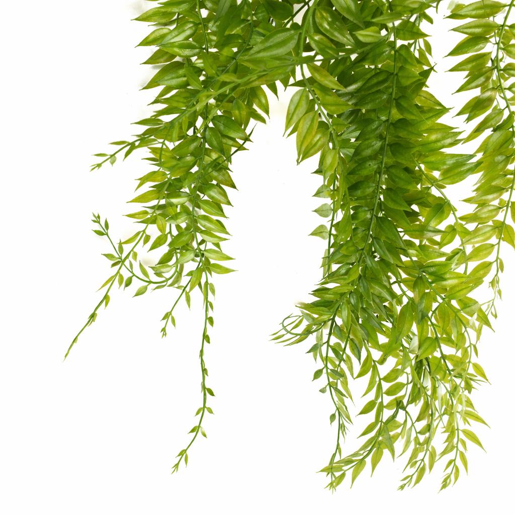 100cm Artificial Trailing Green Leaf Hanging Fern Plant Wired Stems