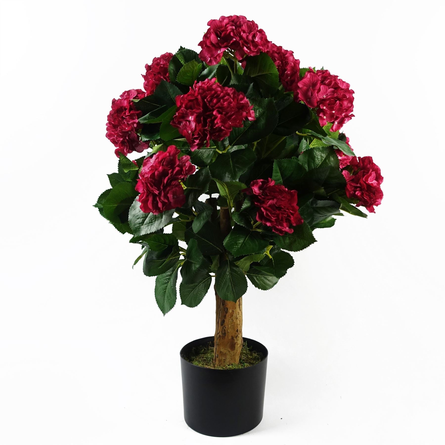 Artificial 75cm Pink Bush Hydrangea Plant Potted