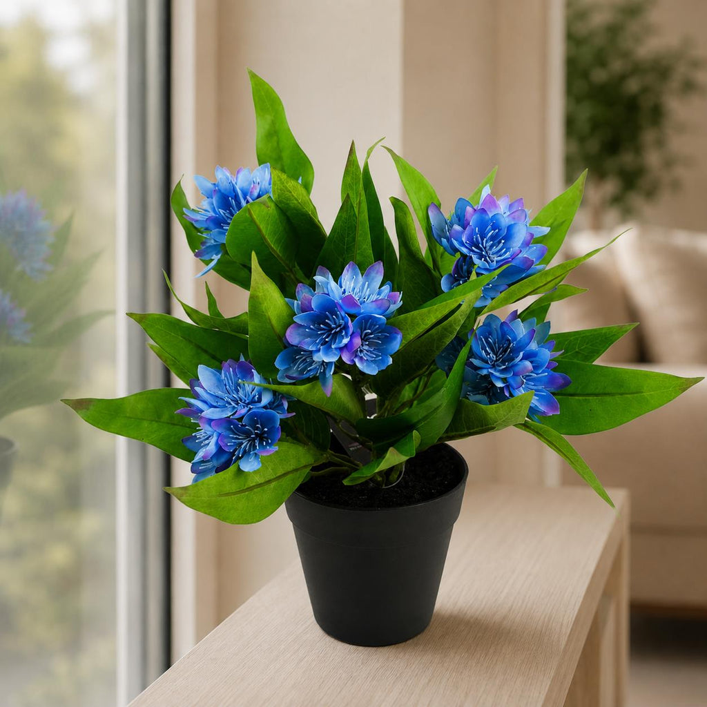 18cm Artificial Freesia Plant Blue Flowering