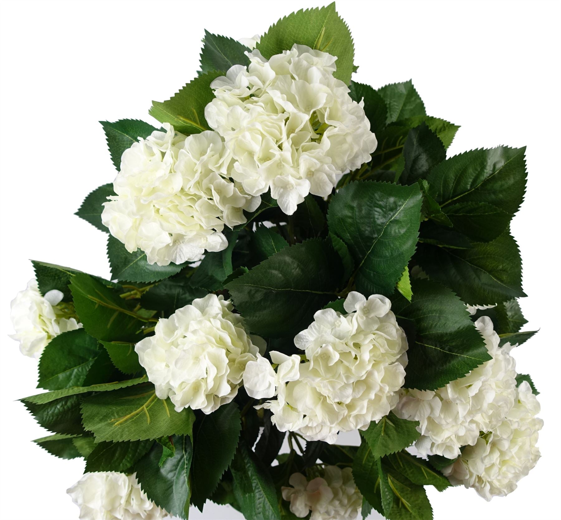 Artificial 75cm White Bush Hydrangea Plant Potted