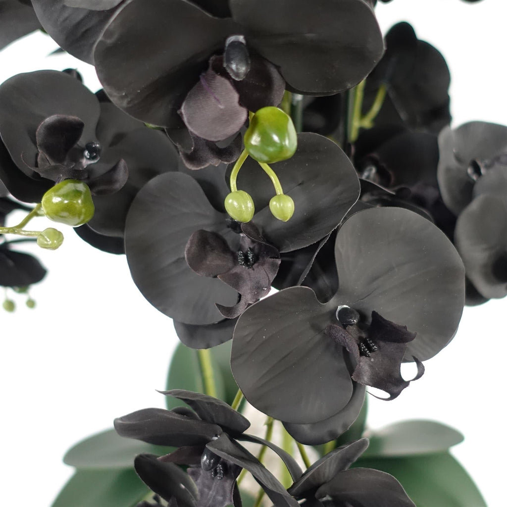 60cm Orchid Artificial Black White Ceramic Planter