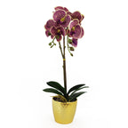 50cm Phalaenopsis Orchid Artificial Purple Leopard Gold Pot